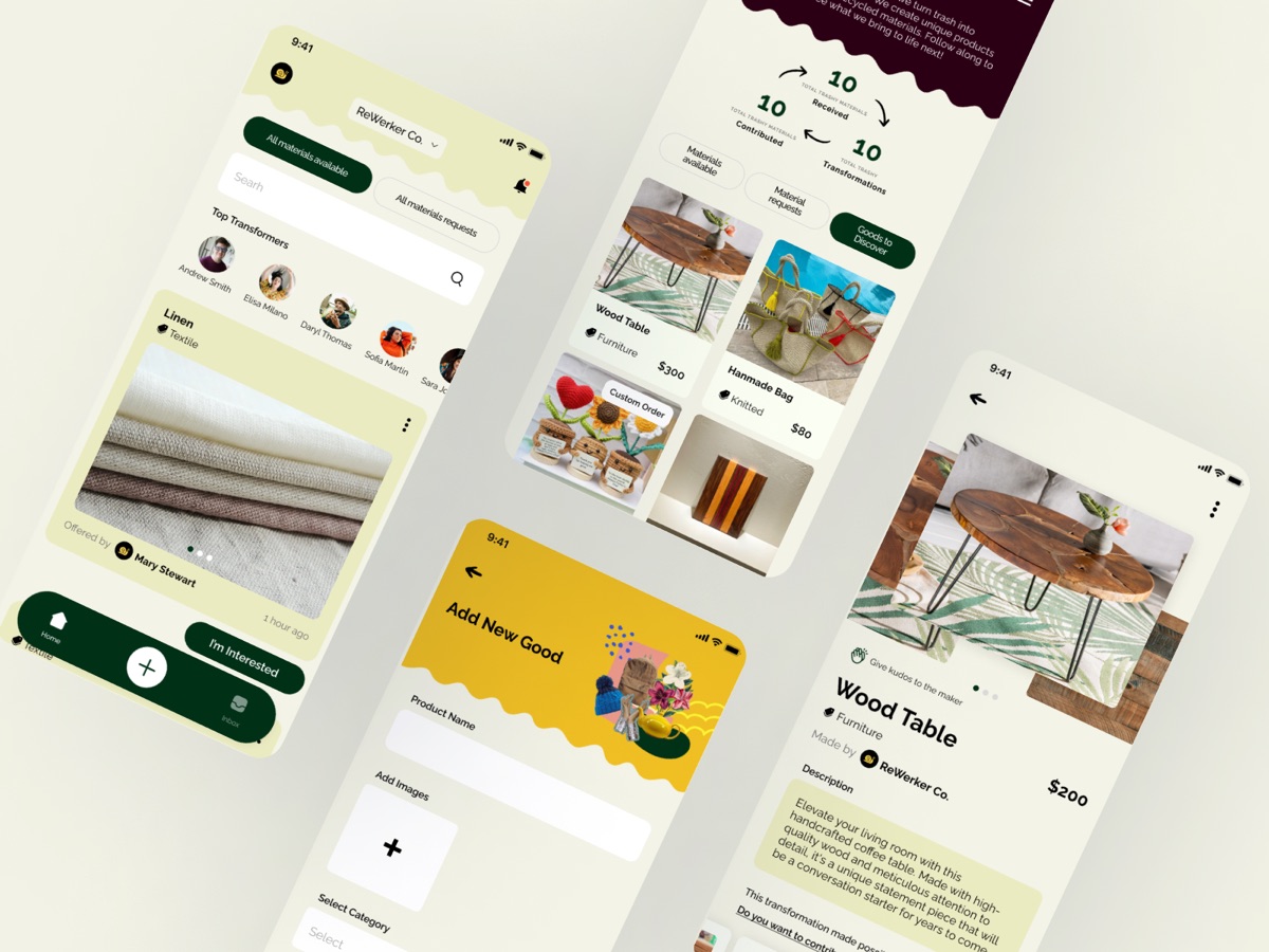 Nowhere Collective app screens