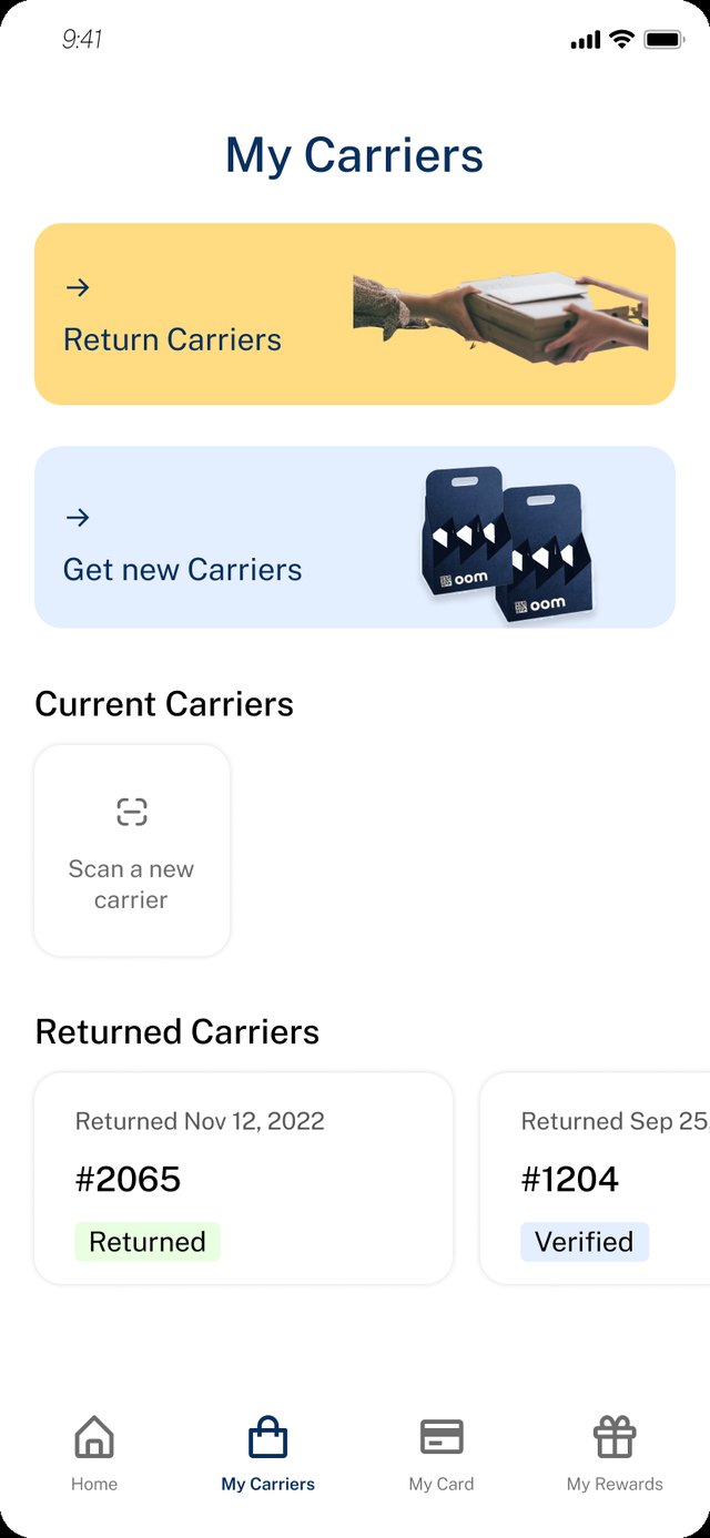 OOM My Carriers — current and returned carrier history
